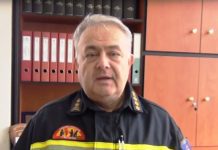 Διοικητής της Περιφερειακής Πυροσβεστικής Διοίκησης Α.Μ.Θ. ο Πύραρχος Κ. Δαδούδης
